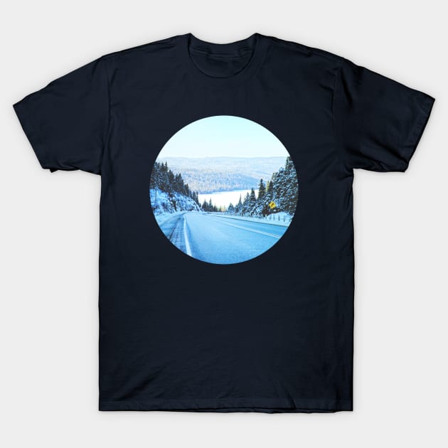 Looking Back. Winter Landscape Photograph. Circle T-Shirt by love-fi